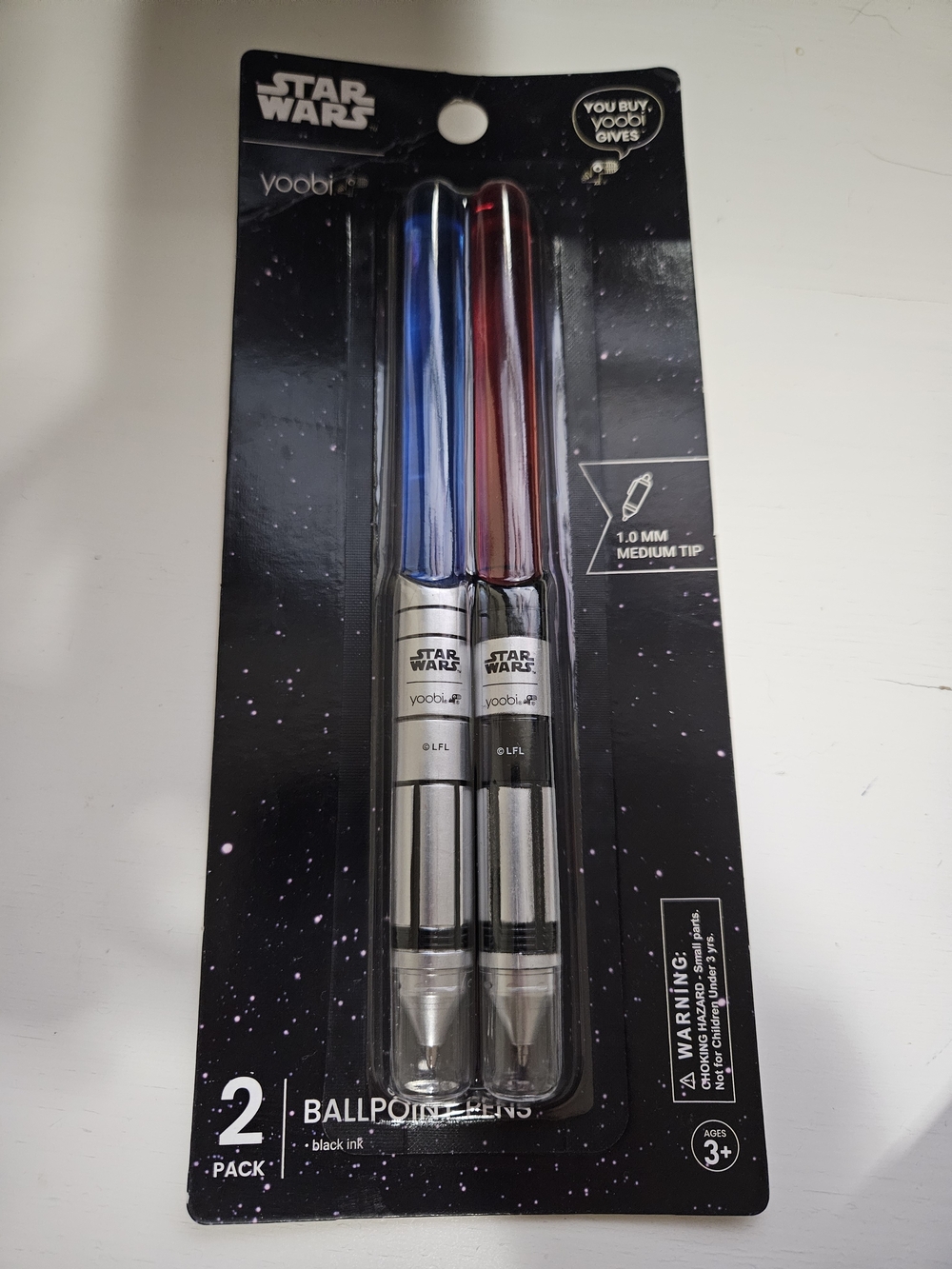 Star Wars Lightsaber Ballpoint Pen Duo in Blue and Red